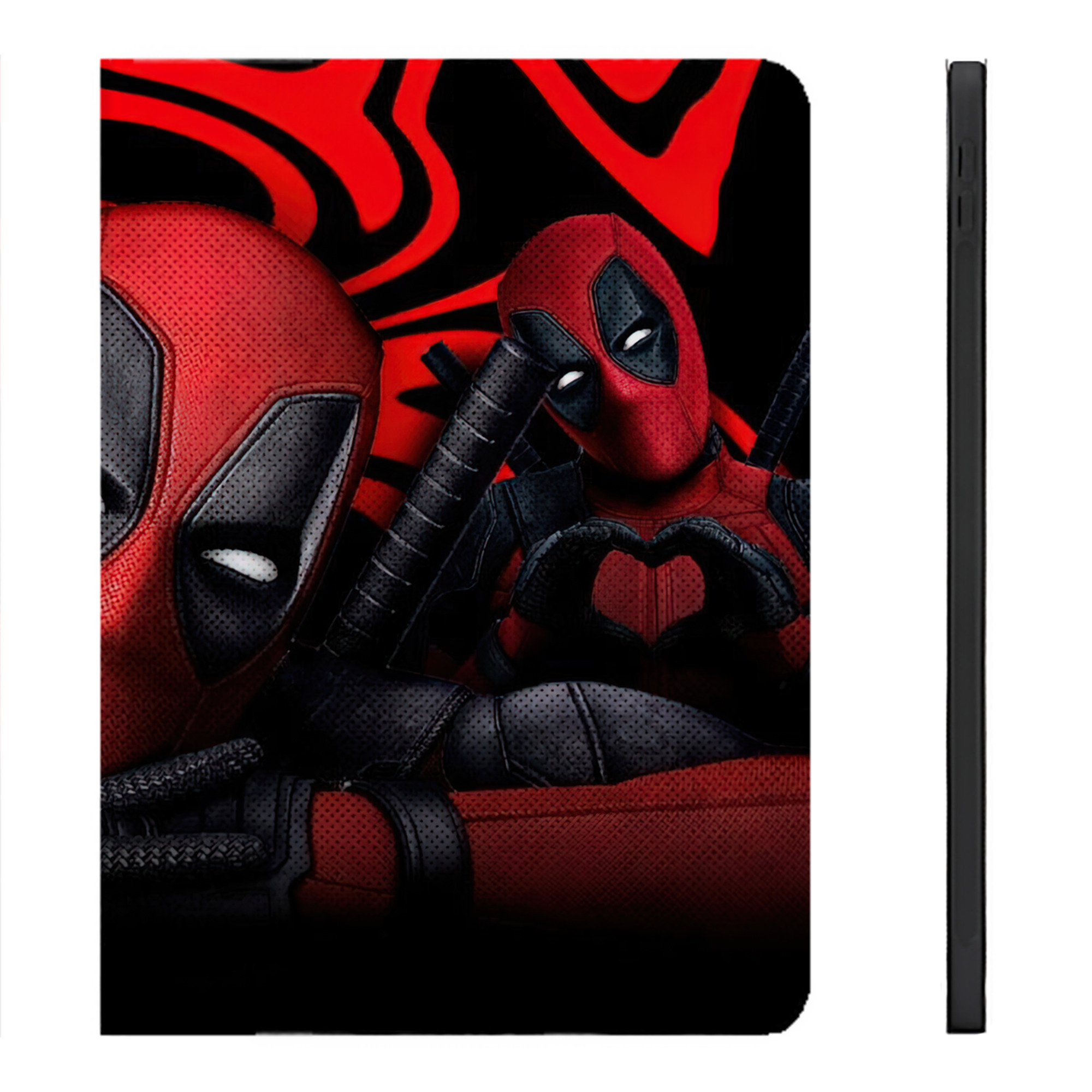（画像用） Deadpool デッドプール IPadケース ペンホルダー付き ブックスタイルデザイン